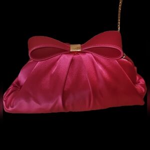 Alessia Elegant Pink Bow Clutch Qoth Gold Remobabla Chain
